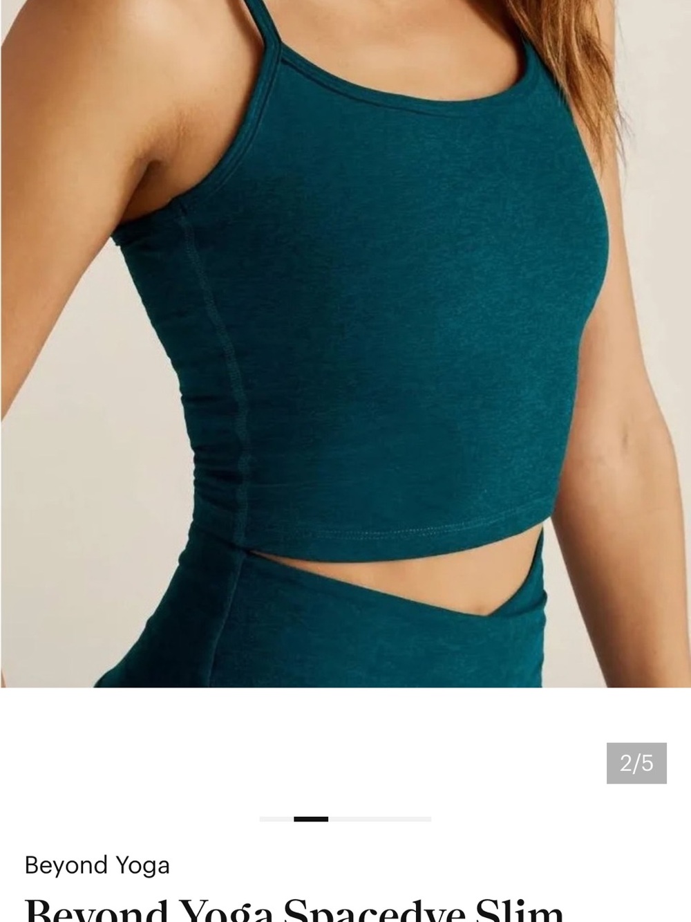 Beyond Yoga Teal Spacedye Cropped Slim Tank